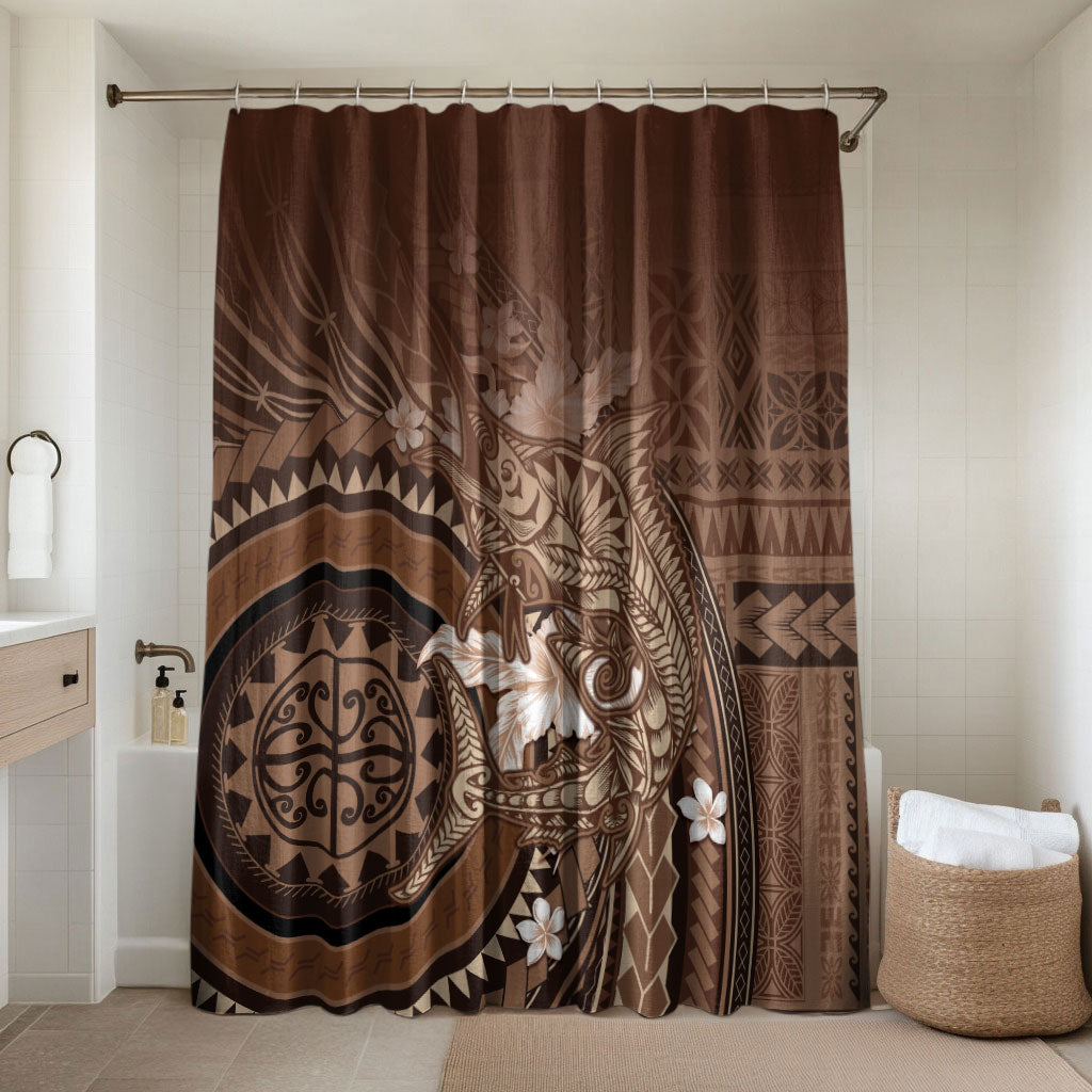 Samoa Tatau Marlin Bathroom Set With Siapo Motifs Brown
