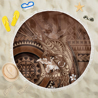Samoa Tatau Marlin Beach Blanket With Siapo Motifs Brown