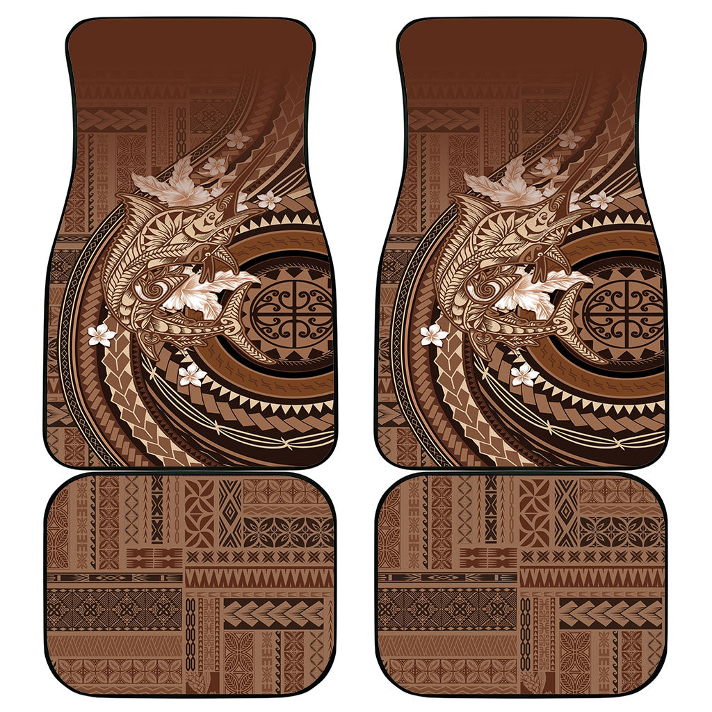 Samoa Tatau Marlin Car Mats With Siapo Motifs Brown
