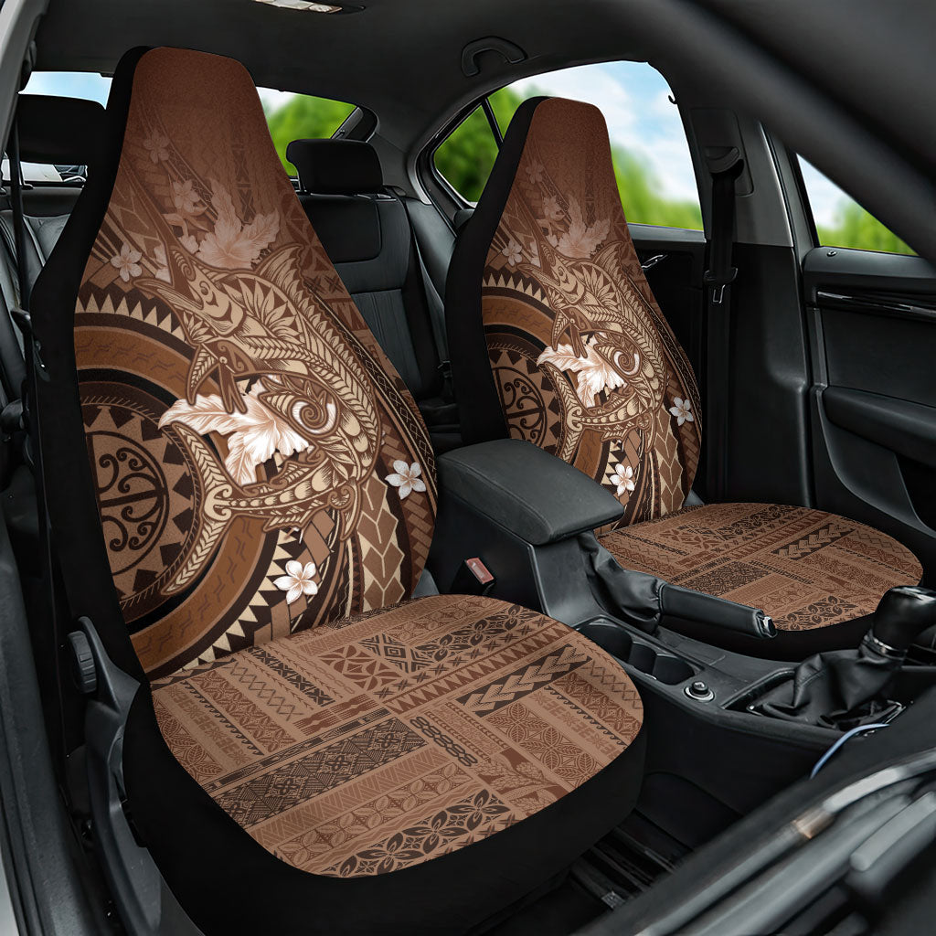 Samoa Tatau Marlin Car Seat Cover With Siapo Motifs Brown