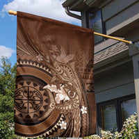 Samoa Tatau Marlin Garden Flag With Siapo Motifs Brown