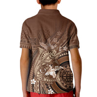 Samoa Tatau Marlin Kid Polo Shirt With Siapo Motifs Brown