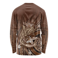 Samoa Tatau Marlin Long Sleeve Shirt With Siapo Motifs Brown
