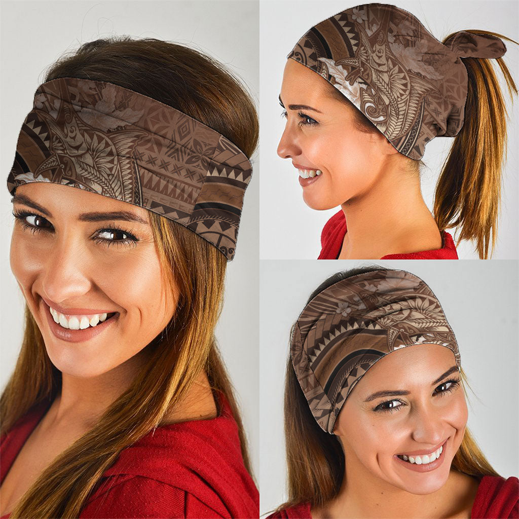 Samoa Tatau Marlin Neck Gaiter With Siapo Motifs Brown