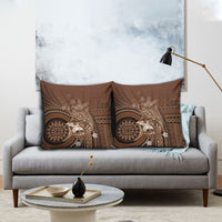 Samoa Tatau Marlin Pillow Cover With Siapo Motifs Brown