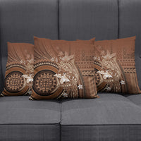 Samoa Tatau Marlin Pillow Cover With Siapo Motifs Brown