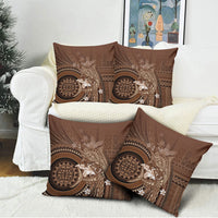 Samoa Tatau Marlin Pillow Cover With Siapo Motifs Brown