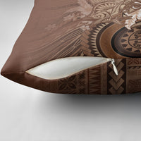 Samoa Tatau Marlin Pillow Cover With Siapo Motifs Brown