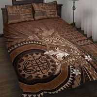 Samoa Tatau Marlin Quilt Bed Set With Siapo Motifs Brown
