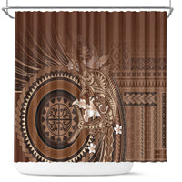Samoa Tatau Marlin Shower Curtain With Siapo Motifs Brown
