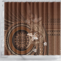 Samoa Tatau Marlin Shower Curtain With Siapo Motifs Brown