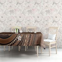 Samoa Tatau Marlin Tablecloth With Siapo Motifs Brown LT05 - Polynesian Pride