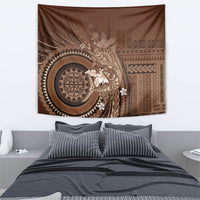 Samoa Tatau Marlin Tapestry With Siapo Motifs Brown