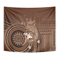 Samoa Tatau Marlin Tapestry With Siapo Motifs Brown