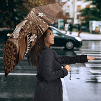 Samoa Tatau Marlin Umbrella With Siapo Motifs Brown