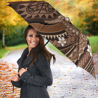 Samoa Tatau Marlin Umbrella With Siapo Motifs Brown