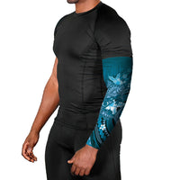 Samoa Tatau Marlin Arm Sleeves With Siapo Motifs Teal