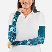 Samoa Tatau Marlin Arm Sleeves With Siapo Motifs Teal