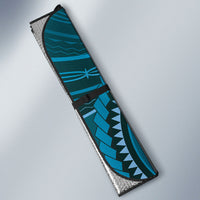 Samoa Tatau Marlin Auto Sun Shade With Siapo Motifs Teal