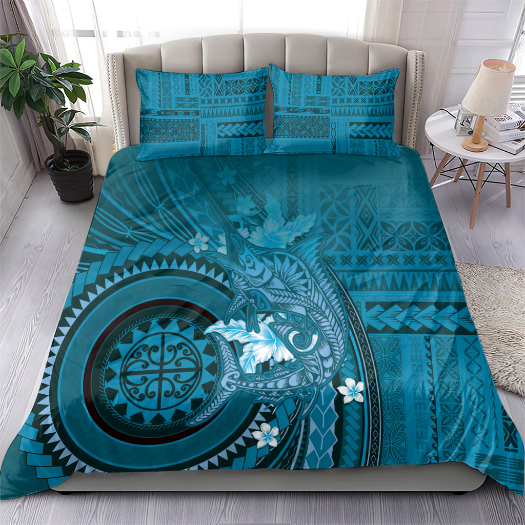 Samoa Tatau Marlin Bedding Set With Siapo Motifs Teal