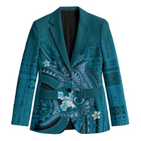 Samoa Tatau Marlin Blazer With Siapo Motifs Teal