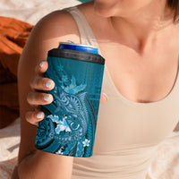 Samoa Tatau Marlin 4 in 1 Can Cooler Tumbler With Siapo Motifs Teal LT05 - Polynesian Pride