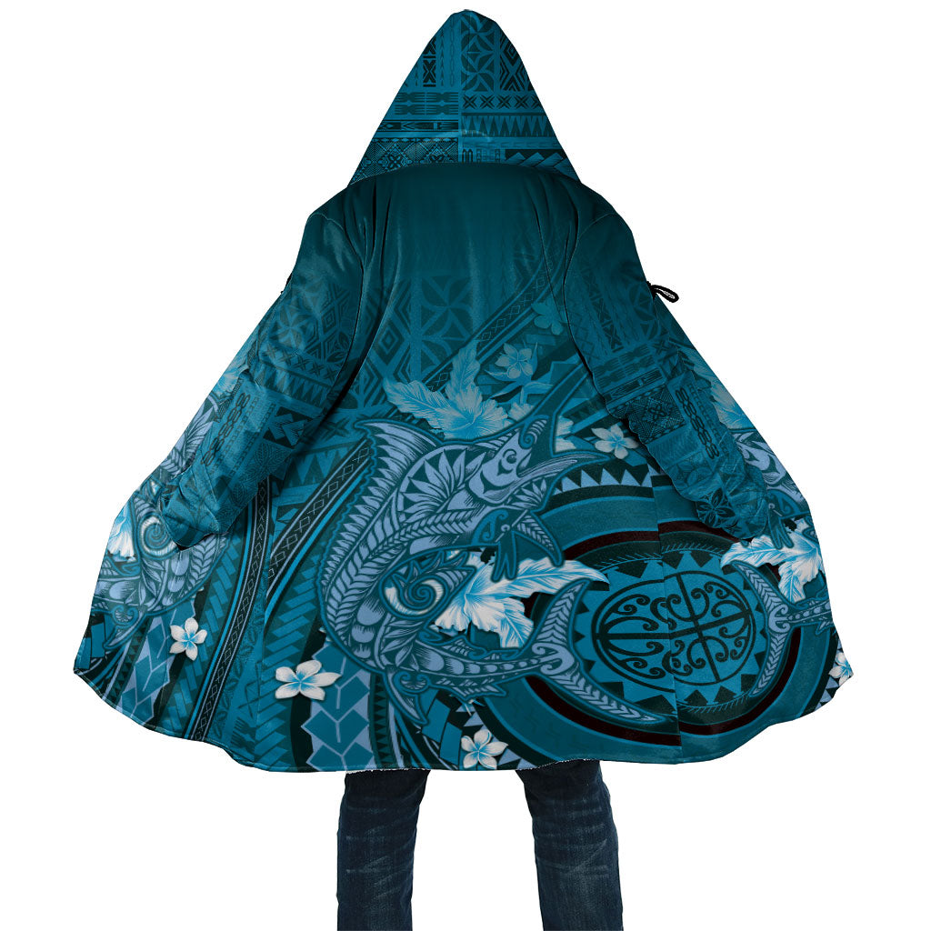 Samoa Tatau Marlin Cloak With Siapo Motifs Teal