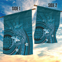 Samoa Tatau Marlin Garden Flag With Siapo Motifs Teal