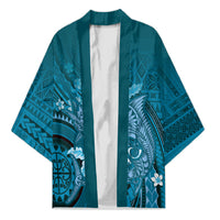 Samoa Tatau Marlin Kimono With Siapo Motifs Teal