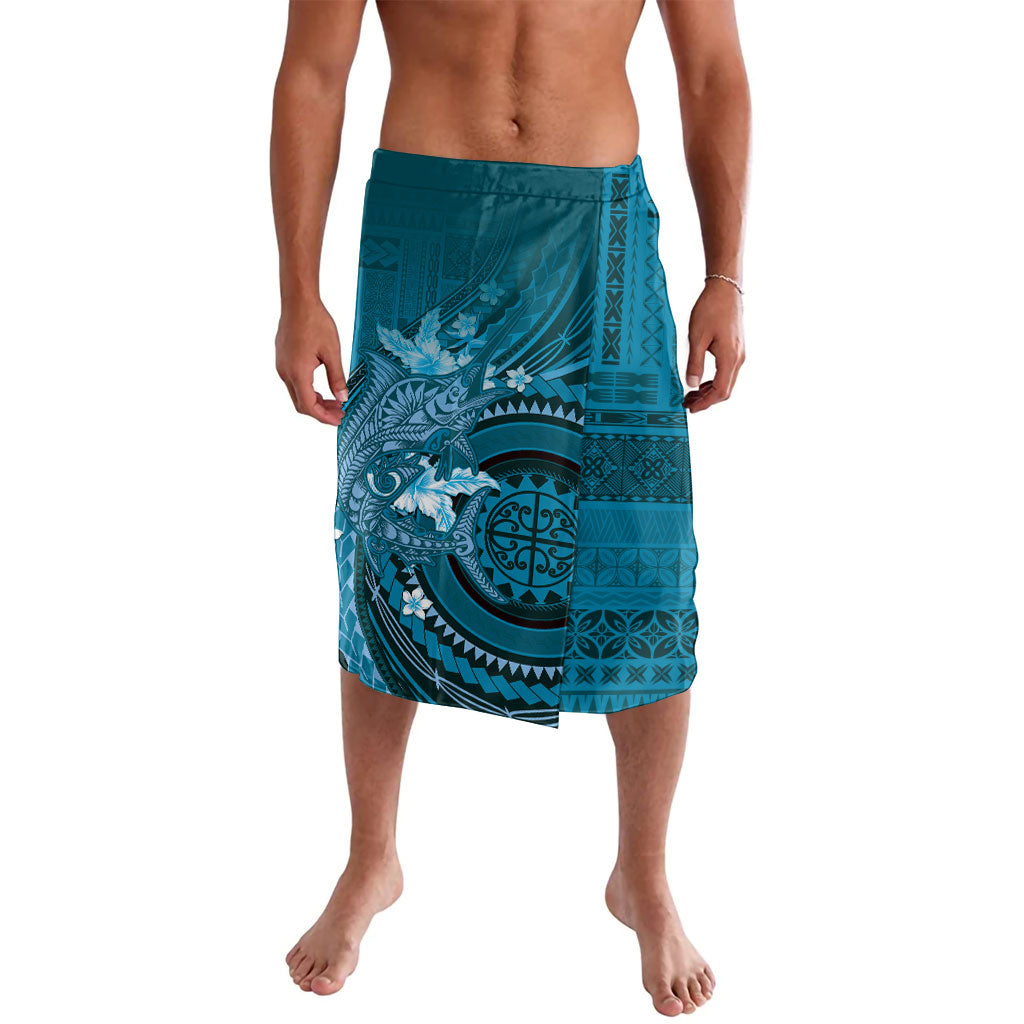 Samoa Tatau Marlin Lavalava With Siapo Motifs Teal