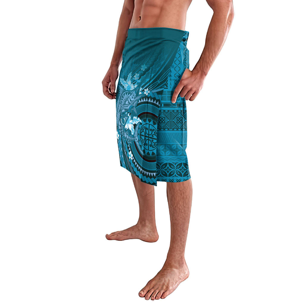 Samoa Tatau Marlin Lavalava With Siapo Motifs Teal
