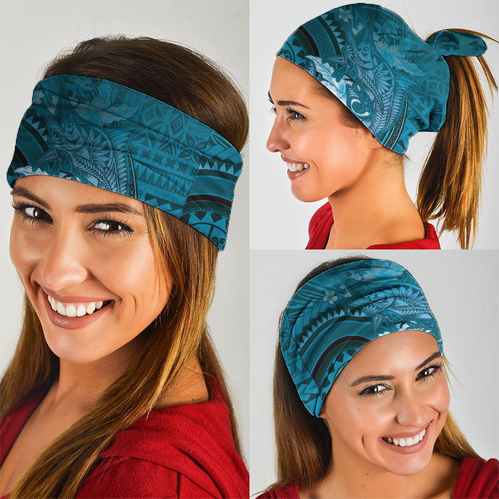 Samoa Tatau Marlin Neck Gaiter With Siapo Motifs Teal