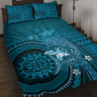 Samoa Tatau Marlin Quilt Bed Set With Siapo Motifs Teal