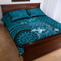 Samoa Tatau Marlin Quilt Bed Set With Siapo Motifs Teal