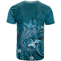 Samoa Tatau Marlin T Shirt With Siapo Motifs Teal