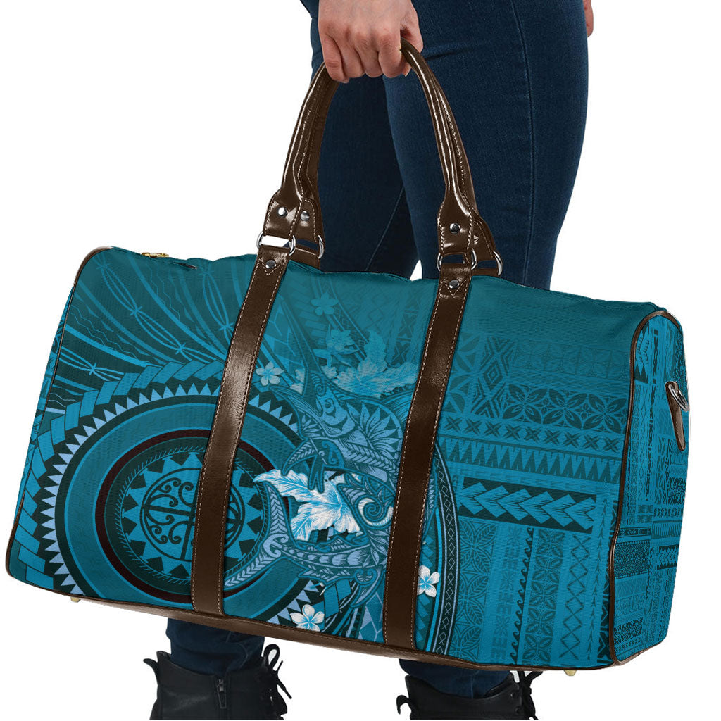 Samoa Tatau Marlin Travel Bag With Siapo Motifs Teal