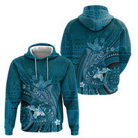 Samoa Tatau Marlin Zip Hoodie With Siapo Motifs Teal