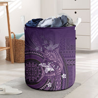 Samoa Tatau Marlin Laundry Basket With Siapo Motifs Violet