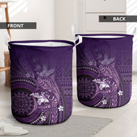 Samoa Tatau Marlin Laundry Basket With Siapo Motifs Violet