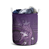 Samoa Tatau Marlin Laundry Basket With Siapo Motifs Violet