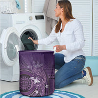 Samoa Tatau Marlin Laundry Basket With Siapo Motifs Violet