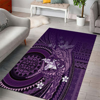 Samoa Tatau Marlin Area Rug With Siapo Motifs Violet