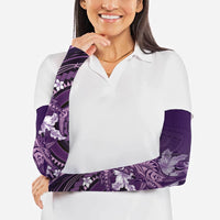 Samoa Tatau Marlin Arm Sleeves With Siapo Motifs Violet