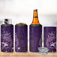 Samoa Tatau Marlin 4 in 1 Can Cooler Tumbler With Siapo Motifs Violet