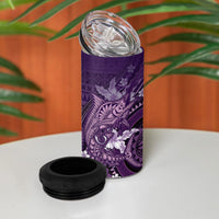 Samoa Tatau Marlin 4 in 1 Can Cooler Tumbler With Siapo Motifs Violet