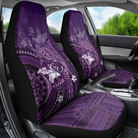 Samoa Tatau Marlin Car Seat Cover With Siapo Motifs Violet