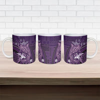 Samoa Tatau Marlin Ceramic Mug With Siapo Motifs Violet