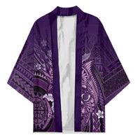 Samoa Tatau Marlin Kimono With Siapo Motifs Violet