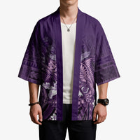 Samoa Tatau Marlin Kimono With Siapo Motifs Violet