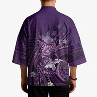 Samoa Tatau Marlin Kimono With Siapo Motifs Violet
